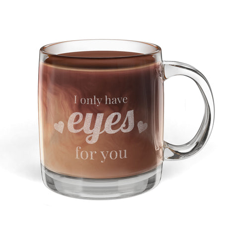 Engraved Glass Coffee Mug — 12.25oz Clear Tea & Coffee Cup