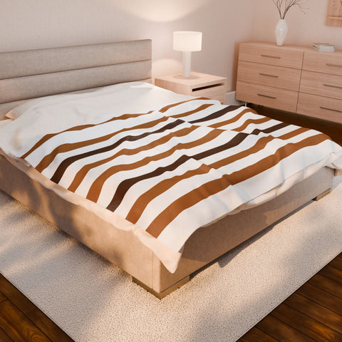 Throw Blanket 60x80 - Coffee Stripes