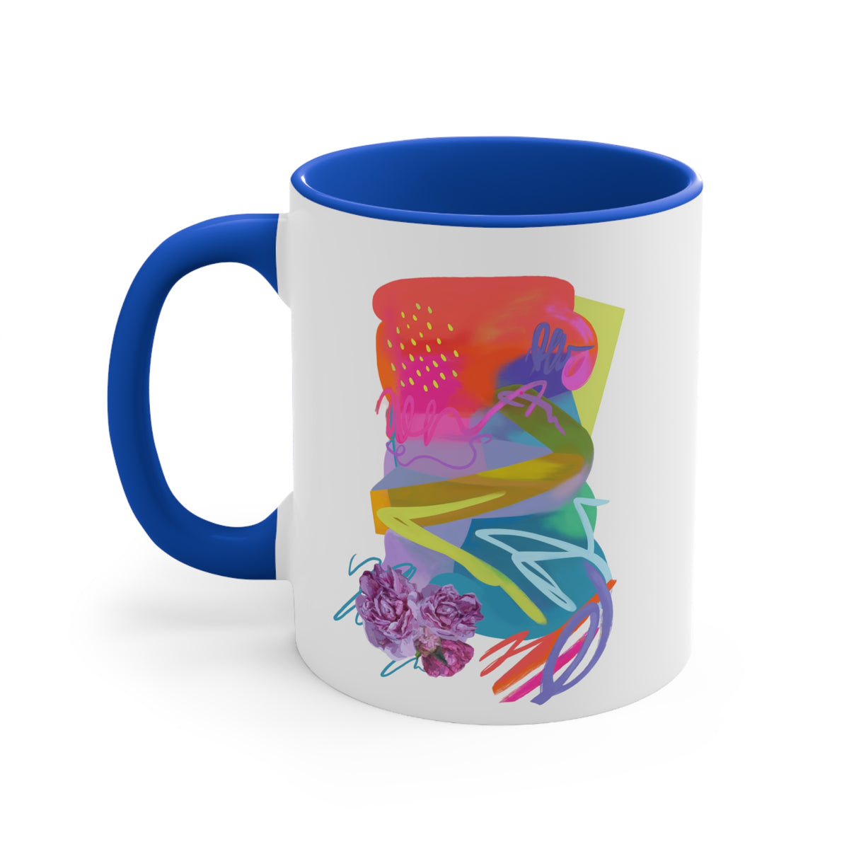 Tazas con detalles de rosas, 11 oz 