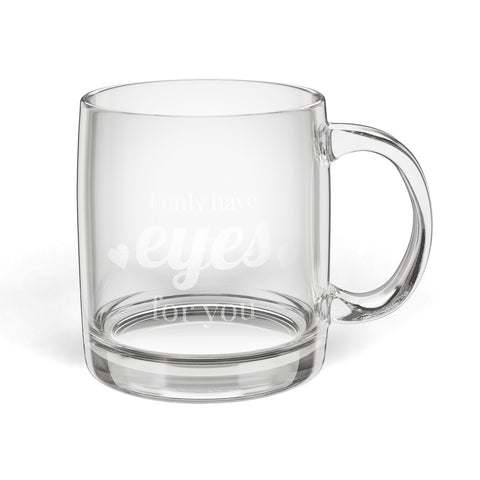 Engraved Glass Coffee Mug — 12.25oz Clear Tea & Coffee Cup
