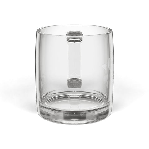 Engraved Glass Coffee Mug — 12.25oz Clear Tea & Coffee Cup
