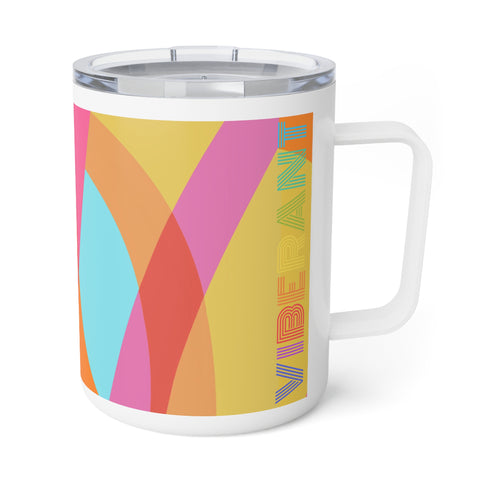 Taza con aislamiento, 10 oz (Soy una familia vibrante) 