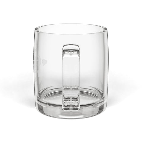 Engraved Glass Coffee Mug — 12.25oz Clear Tea & Coffee Cup