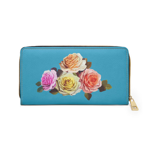 Zipper Wallet with Floral design - Paint Me